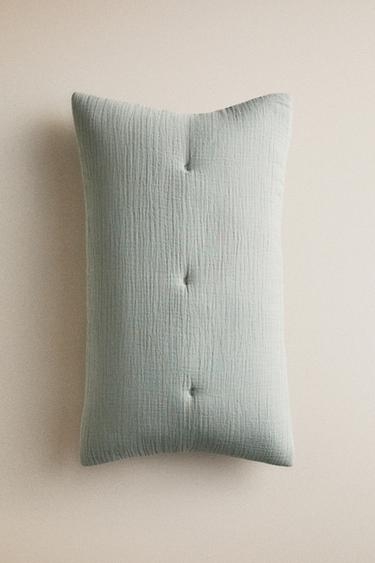KIDS' PLAIN MUSLIN CUSHION COVER - Green by Zara - Image 5