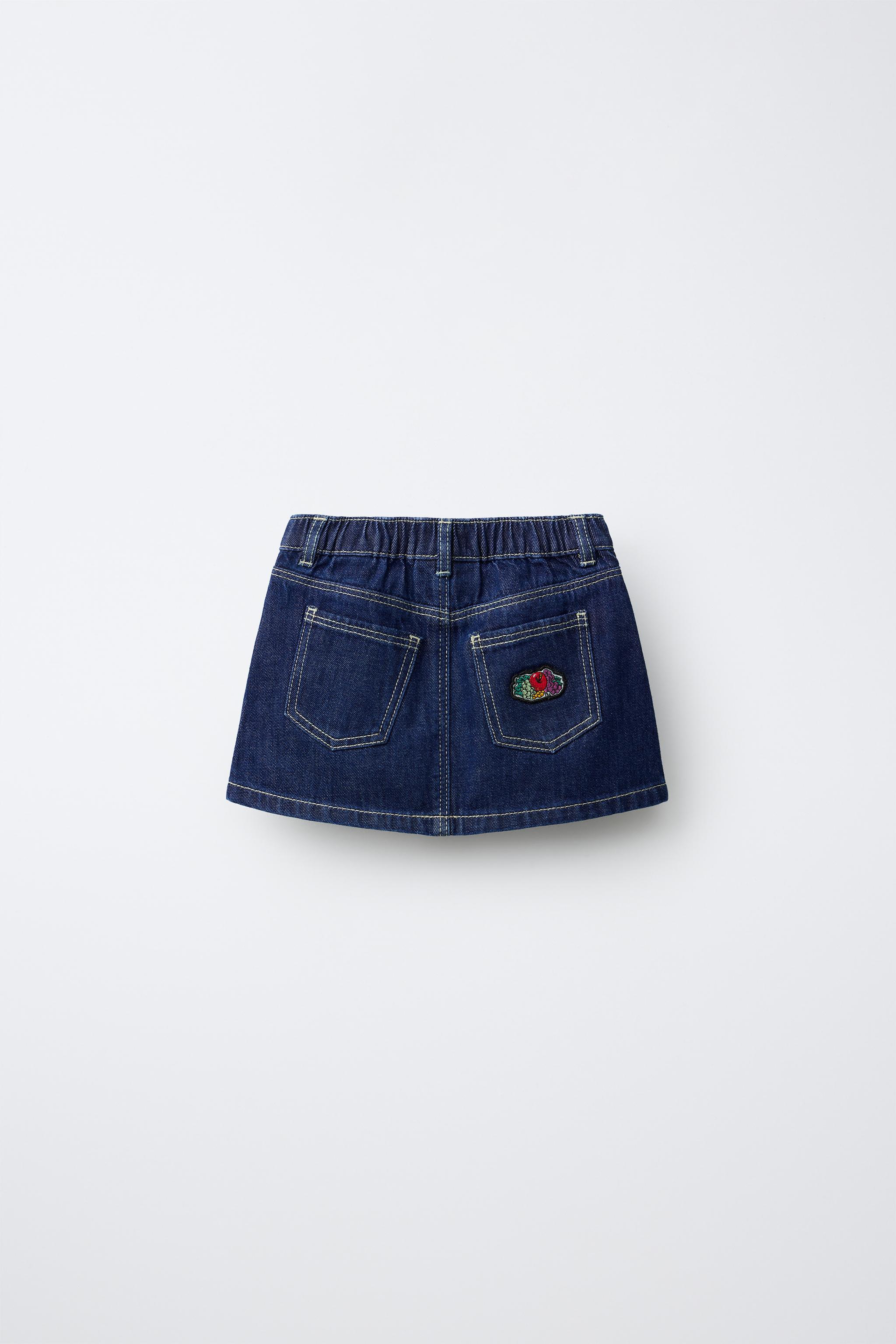 JUPE EN JEAN BRODÉE FRUIT OF THE LOOM™