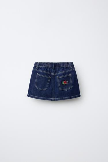 FRUIT OF THE LOOM™ EMBROIDERED DENIM SKIRT — Blue 2