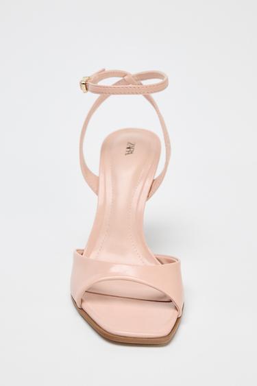 CRACKLED-EFFECT HEELED SANDALS - Pink by Zara - Image 2
