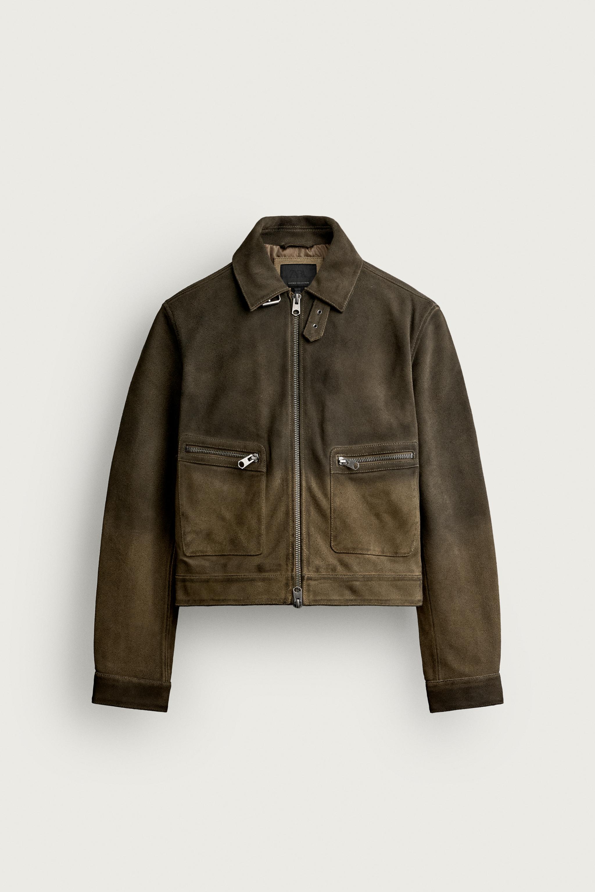 WASHED LEATHER CROPPED FIT JACKET
