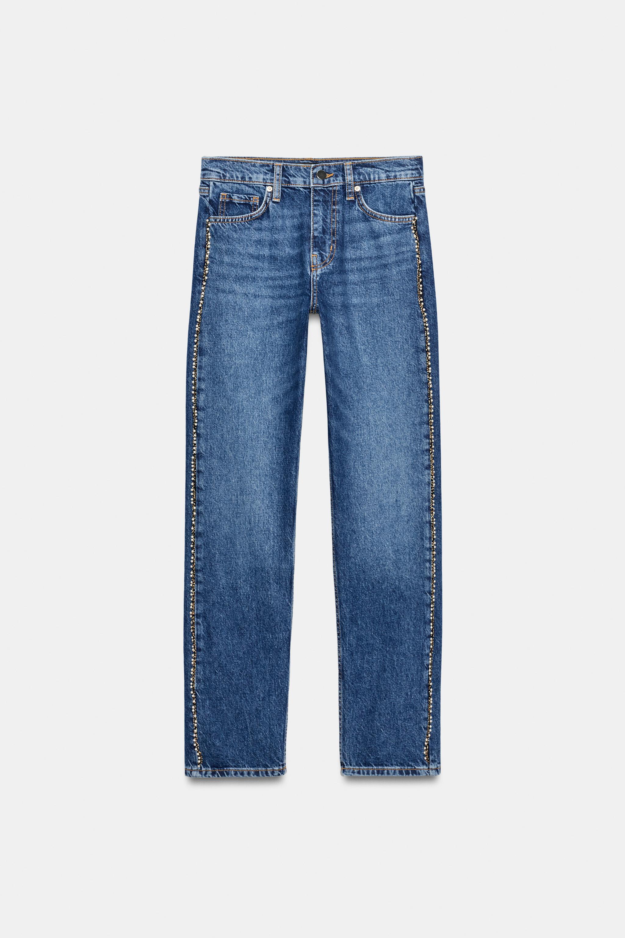 Z1975 MID-RISE SLIM STRAIGHT PEARL JEANS
