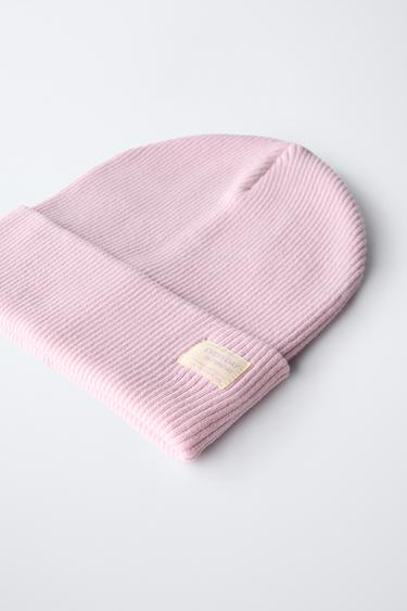 RIBBED COTTON BEANIE - Pink by Zara - Image 1