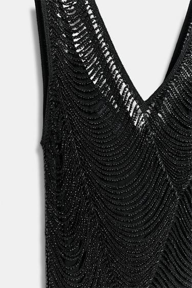 ROBE MI-LONGUE FANTAISIE ZW COLLECTION - Noir de Zara - Image 2