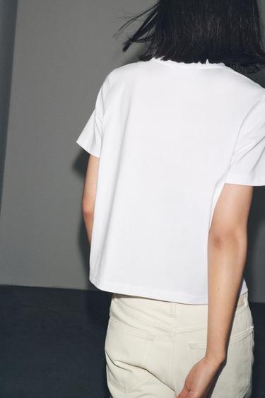 T-SHIRT INSCRIPTION - Blanc / Vert de Zara - Image 2