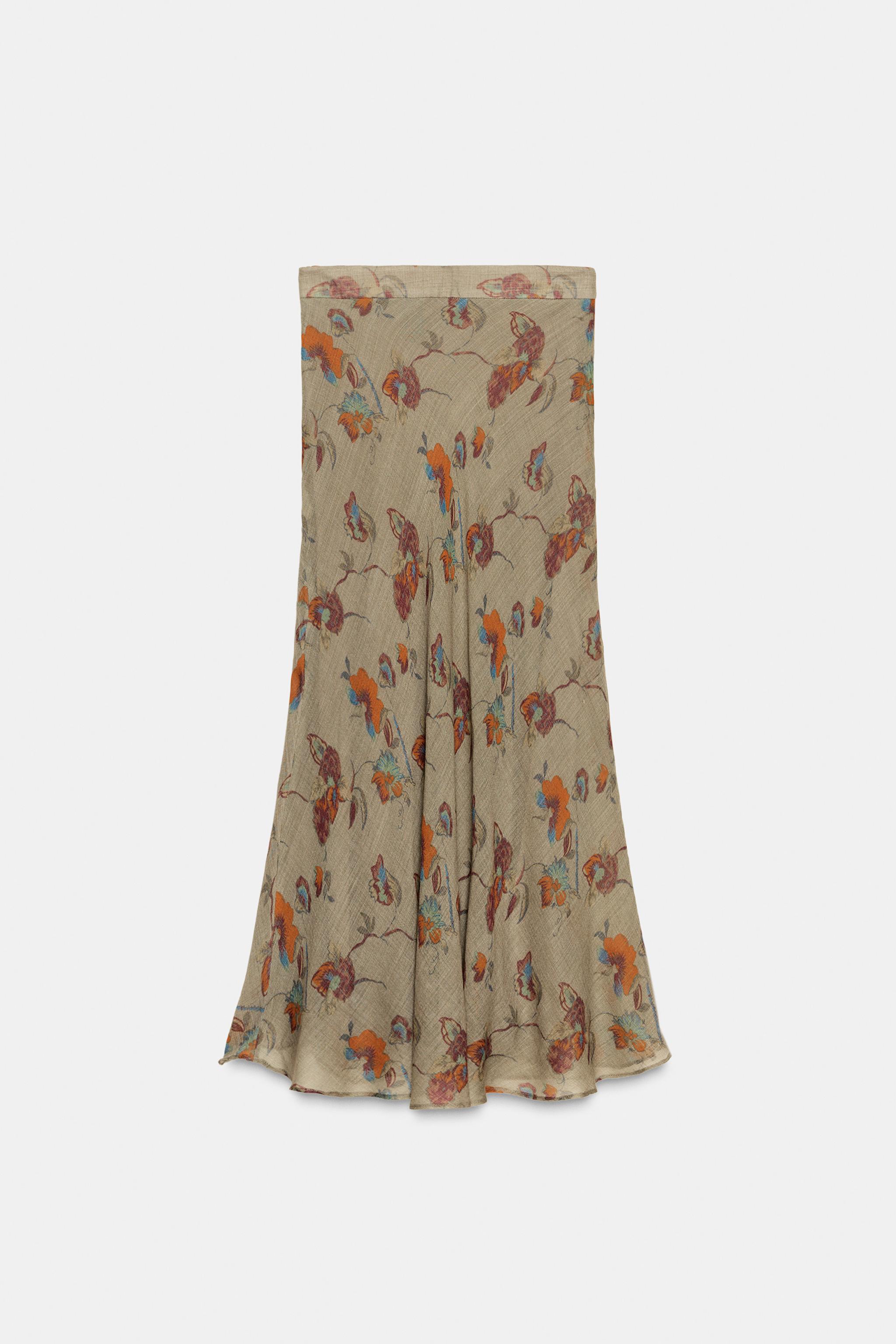 ZW COLLECTION FLORAL WOOL SKIRT