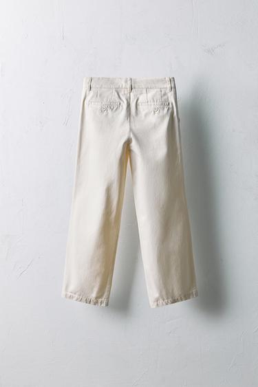 6-10 YEARS/ LIMITED EDITION TWILL TROUSERS - Oyster-white by Zara - Image 1