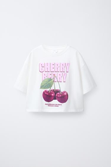 CAMISETA CEREZAS - Blanco roto de Zara - Imagen 0