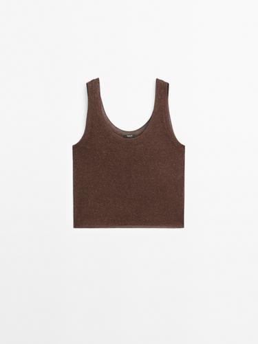 Top tirantes punto fino - Marrón vigoré de Zara - Imagen 0