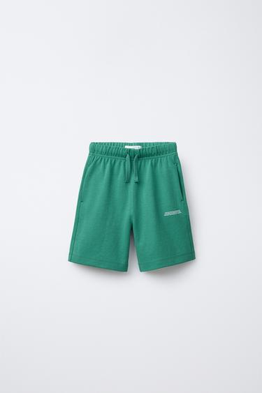 HOODIE AND INTERLOCK BERMUDA SHORTS SET - Green by Zara - Image 4
