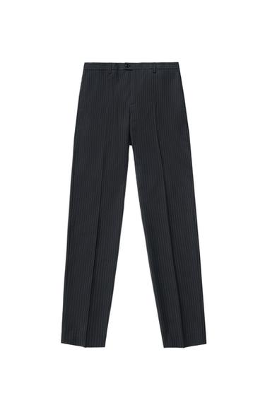 PINSTRIPE SUIT TROUSERS - Navy blue by Zara