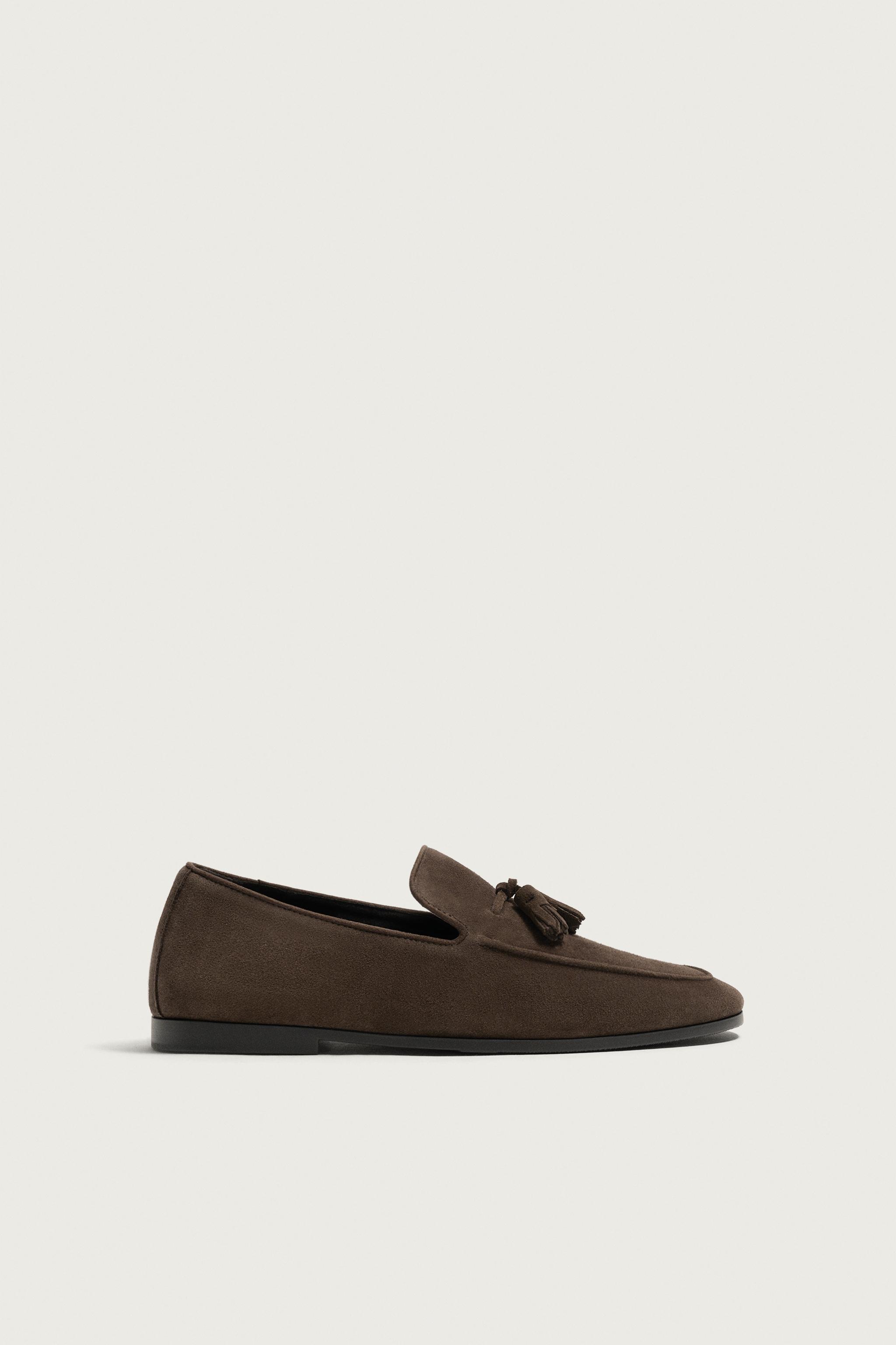 タッセル付きレザーローファー - ブラウン | ZARA Japan / 日本
