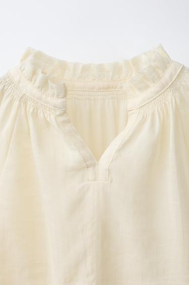 RAMIE BLEND RUFFLE SHIRT - Butter by Zara - Image 2