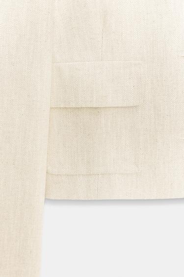RUSTIC WEAVE BLAZER - Light beige by Zara - Image 8