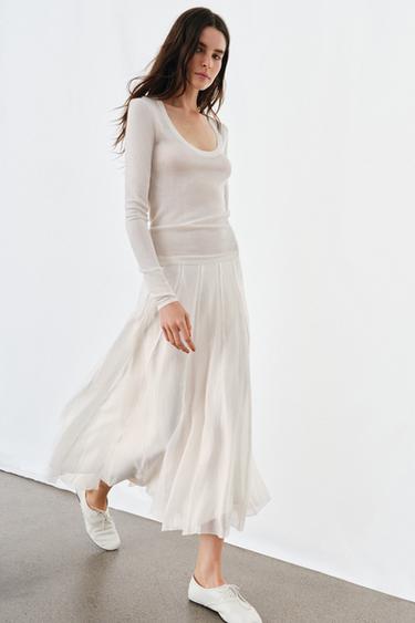 TOP EN MAILLE EXTRAFINE - Blanc de Zara - Image 0