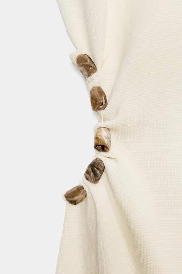 ROBE EN MAILLE CUT-OUT À BOULES - Écru de Zara - Image 7