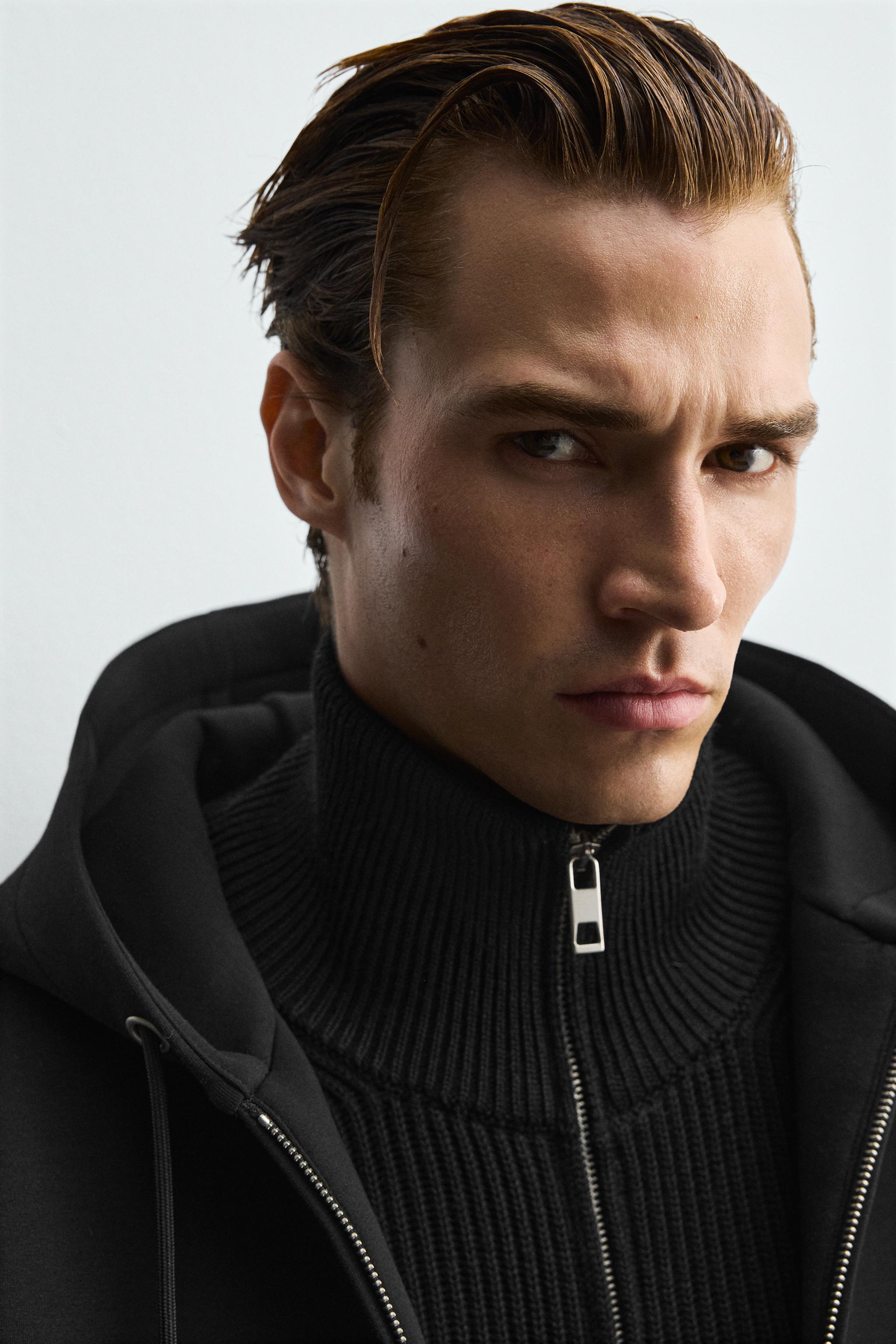 NEOPRENE EFFECT HOODIE SWEATSHIRT