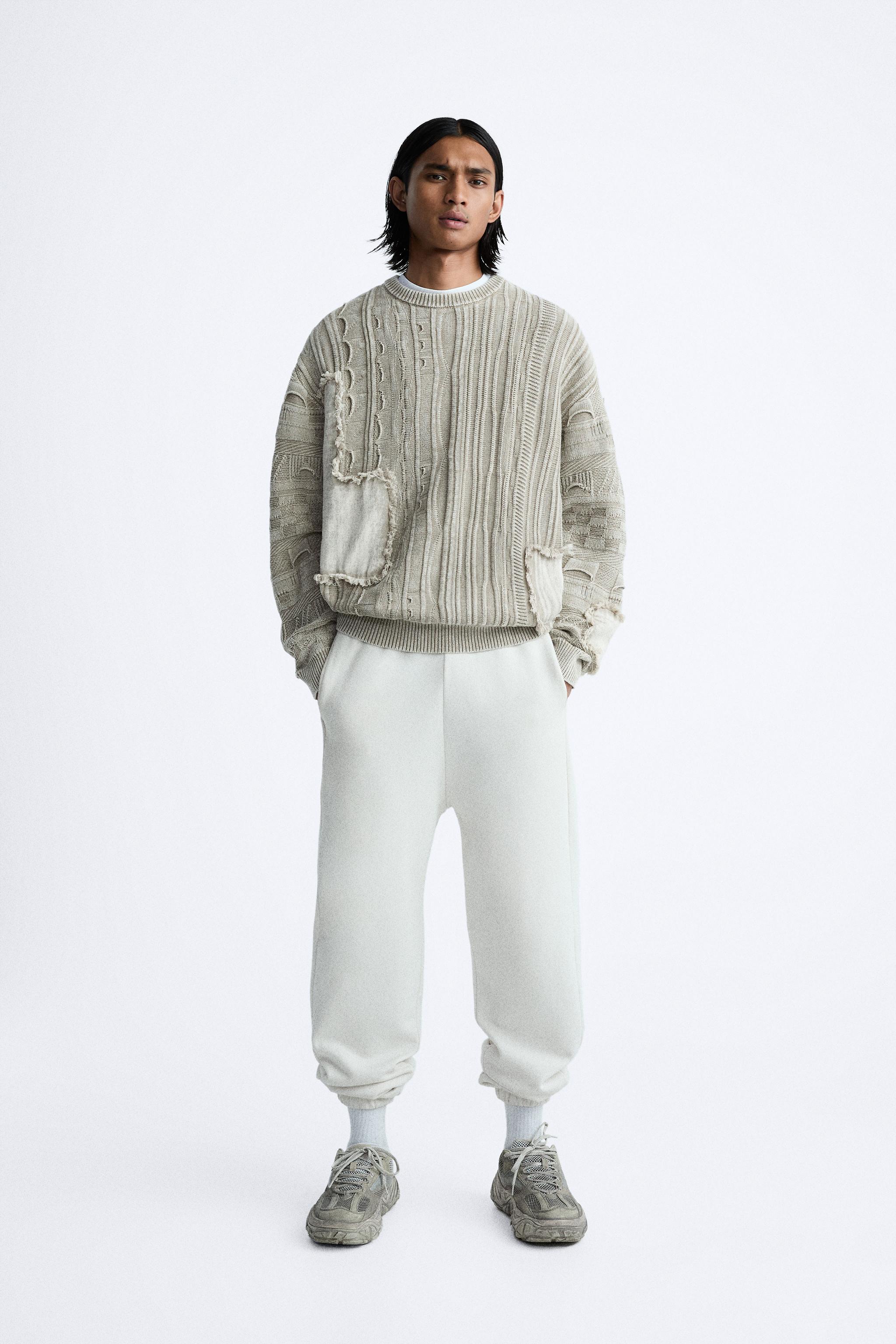 JACQUARD PATCH SWEATER - Ecru | ZARA United States