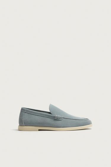 ЕЖЕДНЕВНИ КОЖЕНИ МОКАСИНИ - Светлосиньо от Zara