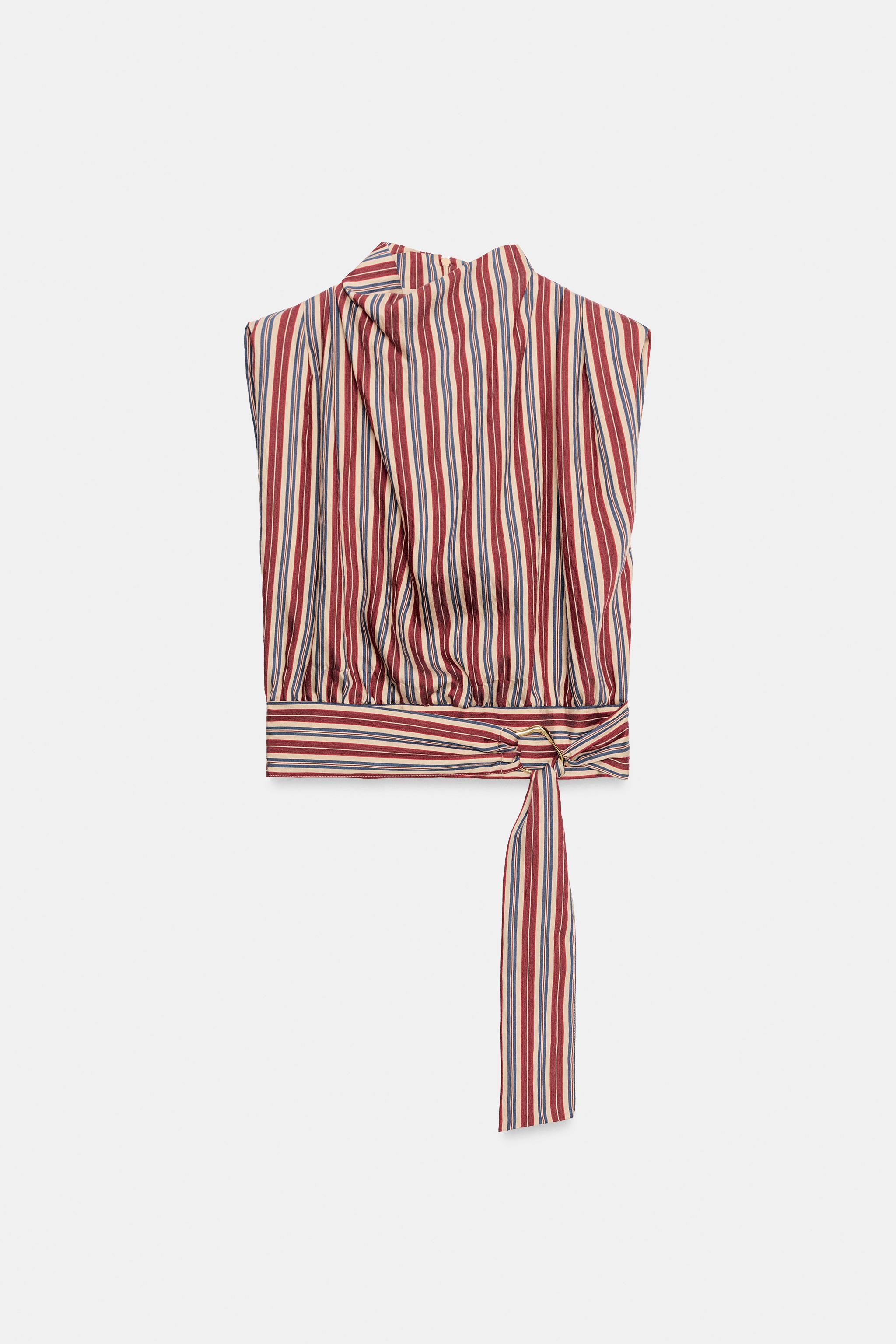 STRIPED TOP WITH KNOT DETAIL