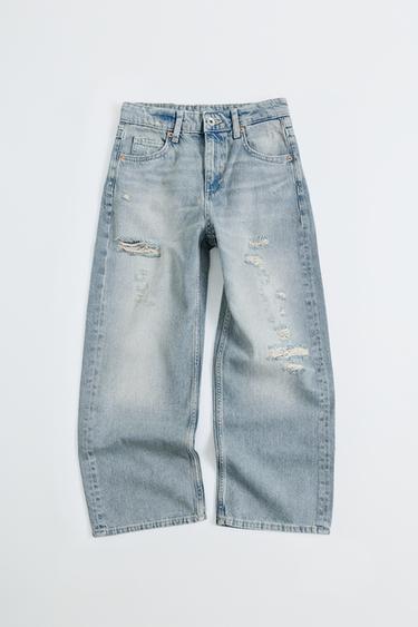 PANTALÓN WIDE LEG ROTOS - Azul de Zara