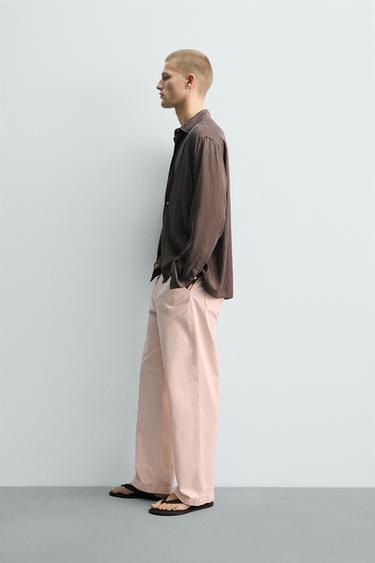 PANTALON CHINO COUPE DÉCONTRACTÉE - Rose pâle de Zara - Image 3