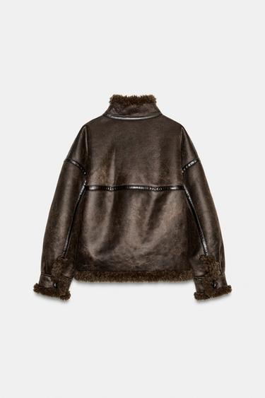 BLOUSON BOMBER DOUBLE FACE ZW COLLECTION - Marron chocolat de Zara - Image 3