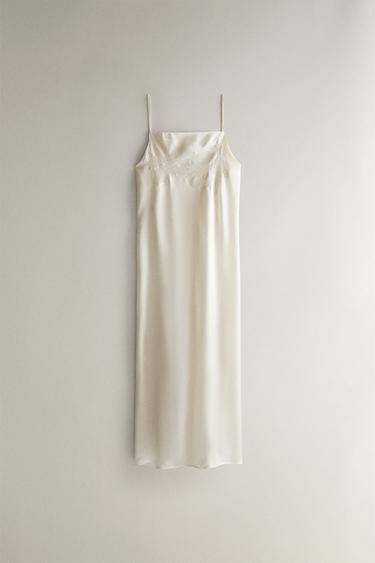 CAMISÓN LARGO SATÉN - Crudo de Zara - Imagen 0