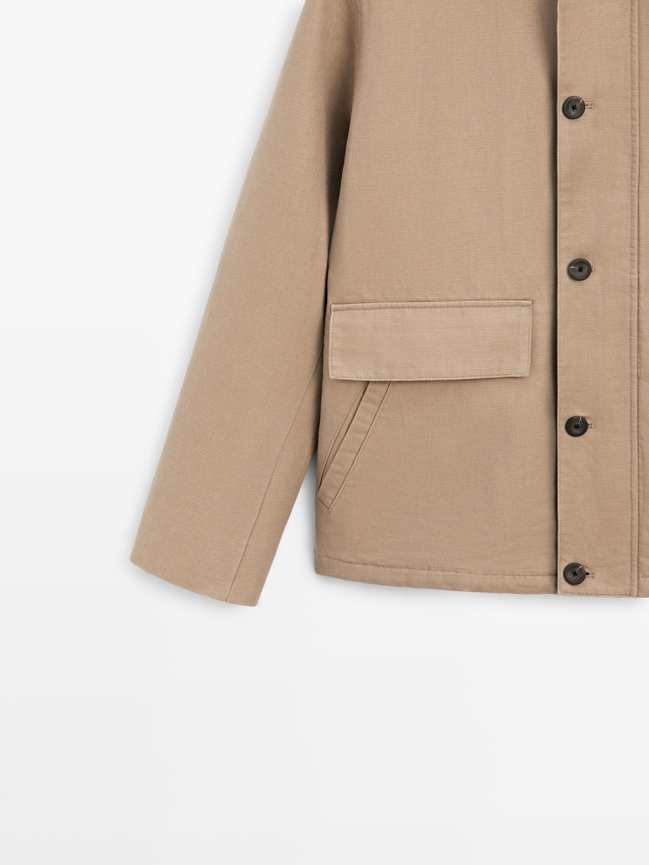 Linen blend jacket with pocket details