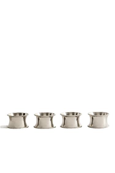 Zaras RUNDA SERVETTRINGAR I STÅL (4-PACK) - Stål