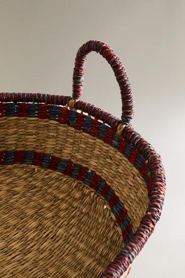 CONTRAST OVAL SEAGRASS HAMPER - Light beige by Zara - Image 3