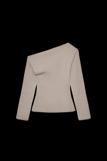 Zara ASYMMETRIC SOFT TOP - Beige marl