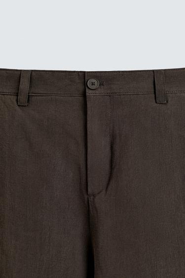 PANTALON FLUIDE À PLIS - Marron de Zara - Image 7