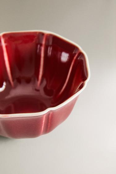 COLOURED PORCELAIN BOWL - Dark red by Zara - Image 2