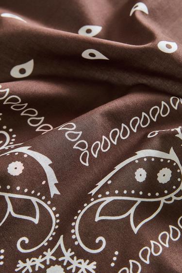 PAISLEY COTTON PET BANDANA - Brown by Zara