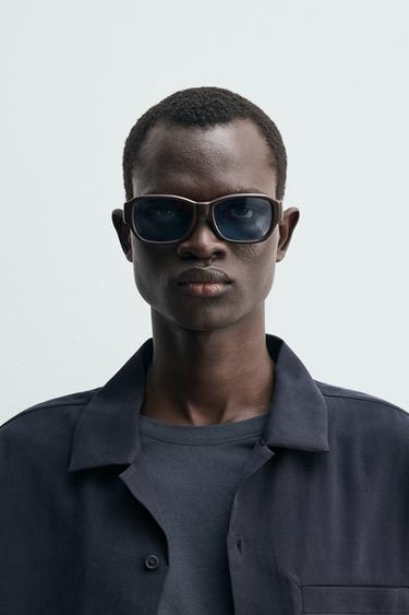 RECTANGULAR SUNGLASSES - Brown by Zara - Image 0