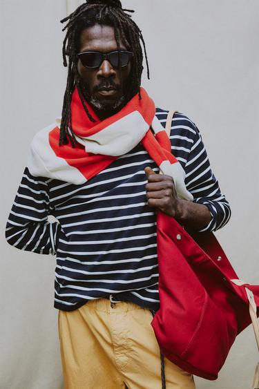 BOLSO SHOPPER DETALLES PIEL AARON LEVINE X ZARA - Rojo de Zara