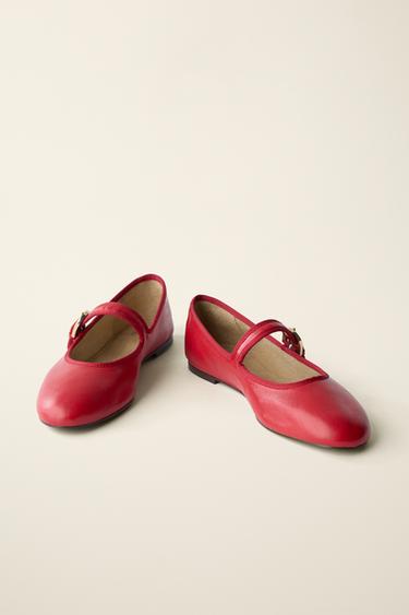 BALLERINES EN CUIR CRÉÉES PAR CARAMEL LONDON X ZARA - Rouge de Zara - Image 5