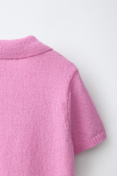 KNIT POLO SHIRT - Pink by Zara - Image 3