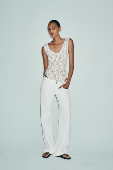 BODY دانتيل حريري - أبيض مكسور by Zara - Image 0