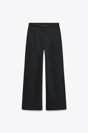 SOFT STRAIGHT-LEG TROUSERS - Charcoal by Zara