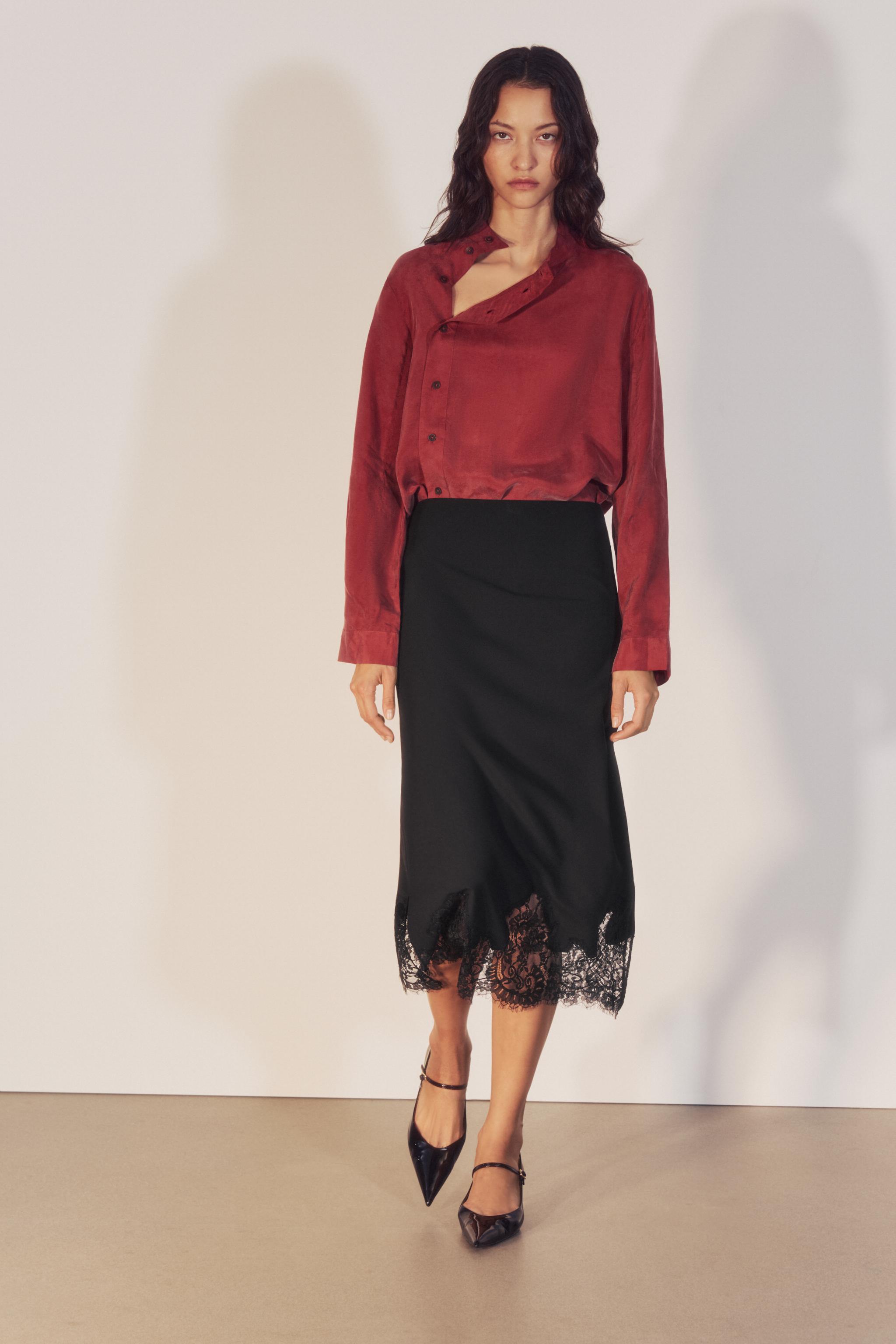 Zw Collection High Neck Side Closure Shirt by Zara