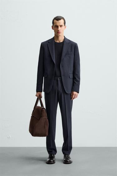 TEXTURED SUIT TROUSERS - Bluish by Zara - Image 0