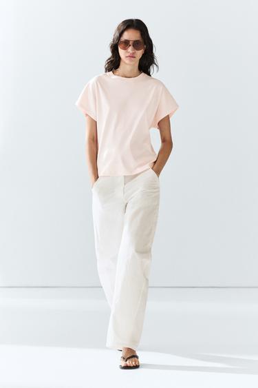 Zara 100% Cotton Short Sleeve T-Shirt - Pink - Image 0