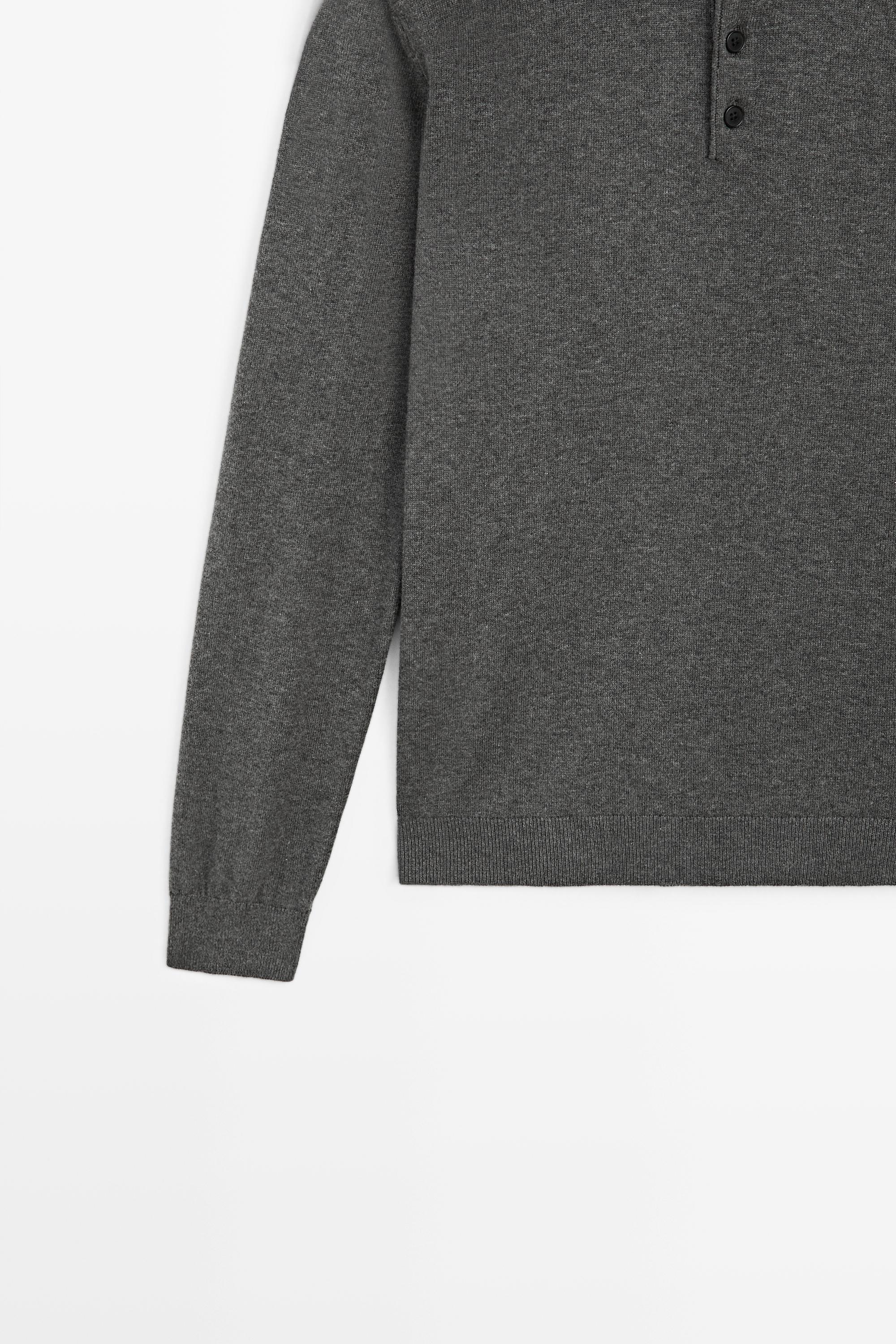 100% cotton knit polo sweater