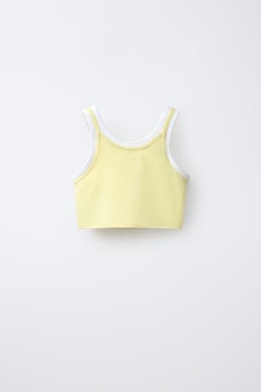 TOP DOUBLE CONTRASTE - Jaune de Zara