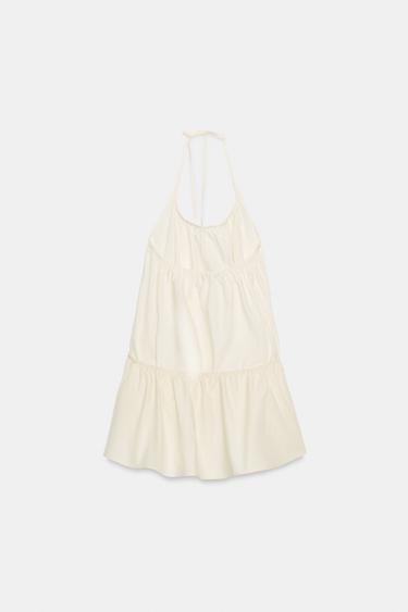 NYLON HALTER DRESS - Ecru by Zara - Image 4