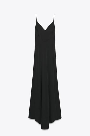 LONG CREPE DRESS - Black by Zara - Image 6