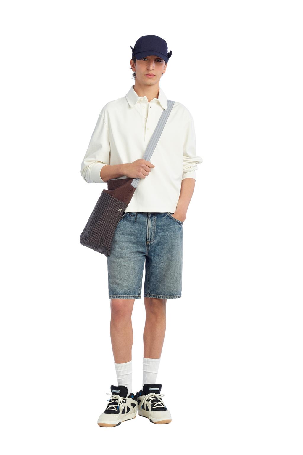 CROPPED FIT COTTON POLO SHIRT