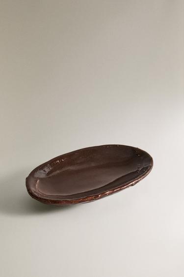 BROWN CERAMIC BATHROOM SOAP DISH - Brown by Zara - Image 1